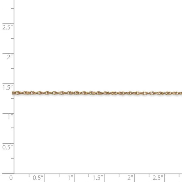 1.15mm, 14k Yellow Gold, Cable Rope Chain Necklace, 24 Inch - Picture 5 of 8
